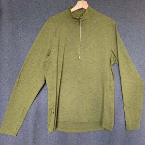 Lululemon Mens L Surge Green Half Zip Pullover Activewear Hiking Workout Outdoor